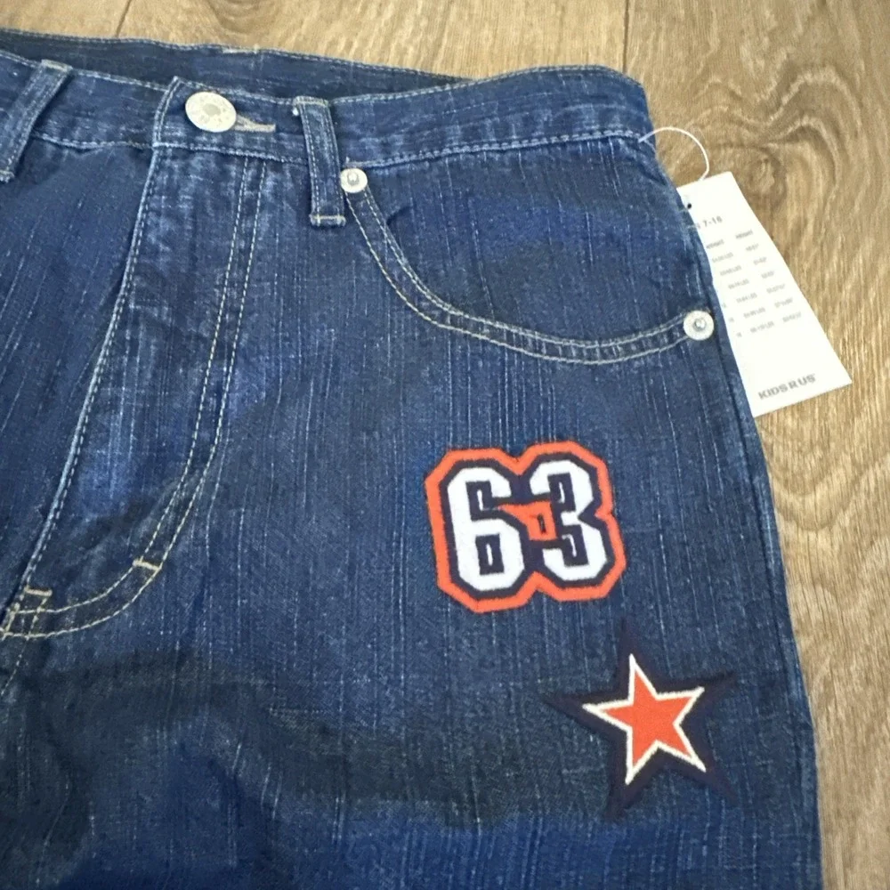 KRU Girl's Denim Blue Jeans Cheer School Spirit Pants Size 12 Flare Leg‎ NEW